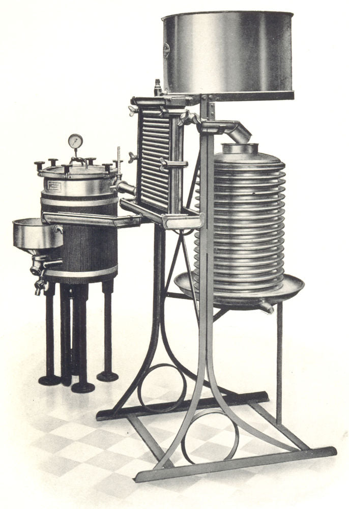 DAIRY FARMING. Complete Pasteurizing Plant 1912 old antique print picture